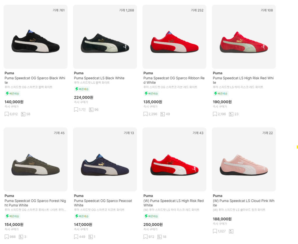 푸마 스피드캣 리셀가